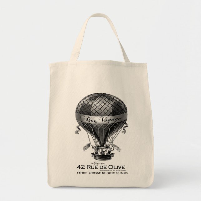 Vintage französische Heißluftballon-Tasche Tragetasche (Vorne)