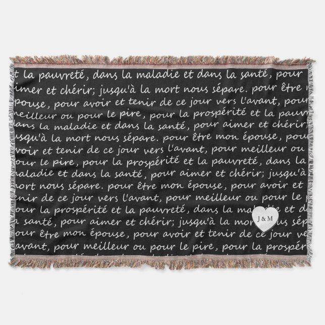 Vintage französische Hochzeits-Versprechen Decke (Vorderseite)