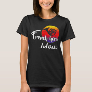 Vintage französische Horn Mama Retro Sunset Funny T-Shirt