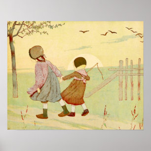 Vintage französische Illustration "Children" Poster