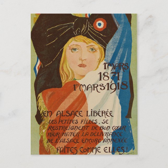 Vintage französische Illustrationskarte Postkarte (Vorderseite)