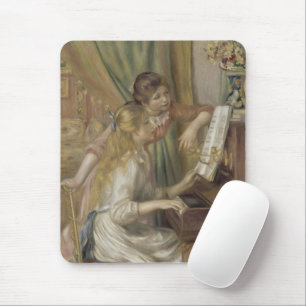 Vintage französische impressionistische Klaviermäd Mousepad