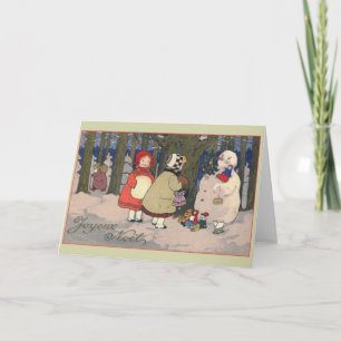 Vintage französische Joyeux Noël Weihnachtskarte Feiertagskarte