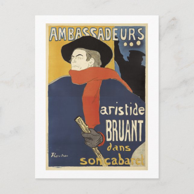 Vintage französische Kabarettaufführung Postkarte (Vorderseite)