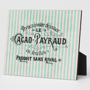 Vintage französische Kakaopulverwerbung Fotoplatte