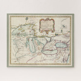 Vintage französische Karte der Großen Seen Kanada Puzzle