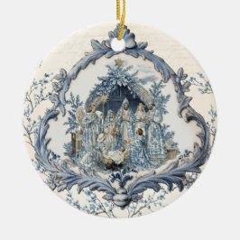 Vintage französische Kinderkrippe | Christmas Keramik Ornament