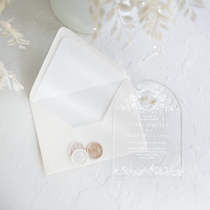 Vintage französische Klassik Elegante Hochzeit der Acryleinladungen