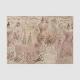 Vintage-französische Kleider Couture-Nähen Handges Seidenpapier