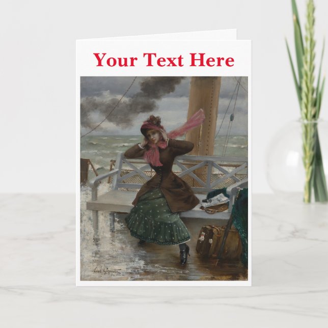 Vintage französische Kunst Dankeskarte (Vorderseite)