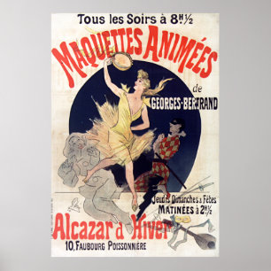Vintage französische Maquettes Animees Alcazar d'H Poster