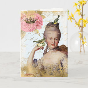 Vintage französische Marie-Antoinette-Shabby-Karte Karte