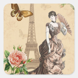 Vintage-französische Mode elegante Aufkleber