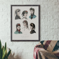 Vintage französische Mode Illustration Women in Ha