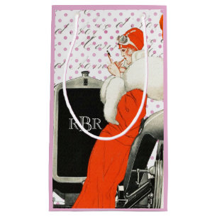 Vintage französische Mode-Illustrationszwanziger Kleine Geschenktüte