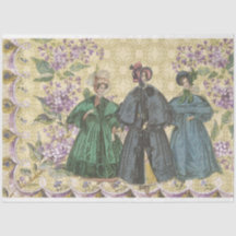 Vintage französische Mode und Lilac-Blume Decoupag