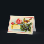 Vintage französische Mutter Geburtstagskarte Karte<br><div class="desc">Retro / Vintage French Mother Birthday greeting card. Lovely little bird with roses for mom! Gute Party,  Mama! Happy Birthday Mom!</div>