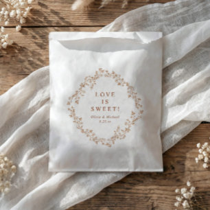 Vintage Französische Orange Love is Sweet Hochzeit Geschenktütchen