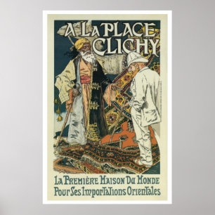 Vintage französische Oriental Import Geschäftswerb Poster
