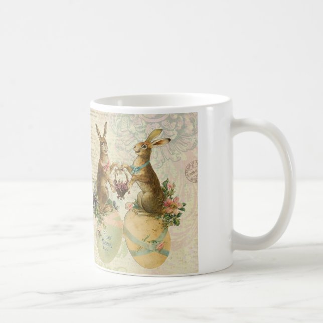 Vintage französische Osterhasen Kaffeetasse (Rechts)