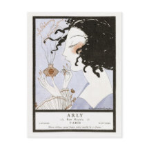 Vintage französische Parfüm-Mode-Illustrations-Pos
