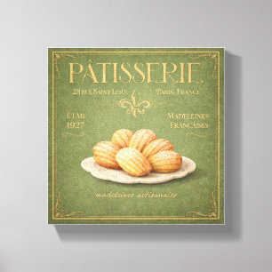 Vintage-französische Patisserie Madeleines Leinwan Leinwanddruck