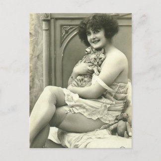 Vintage französische Pin-up Postkarte