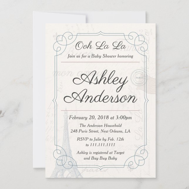 Vintage französische Postkarte Kinderdusche Einlad (Vorderseite)