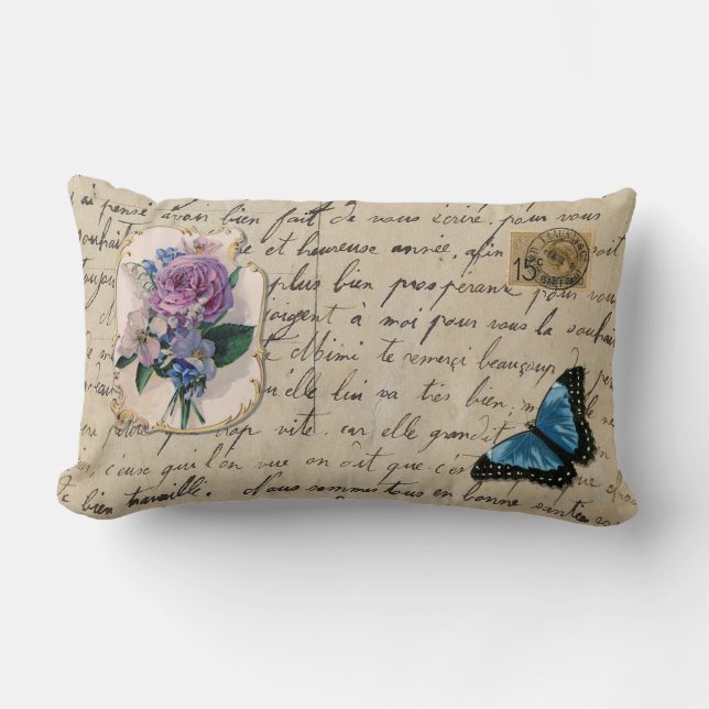 Vintage französische Postkarte Lendenkissen (Vorderseite)