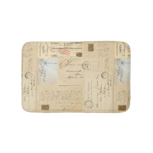 Vintage französische Postkarten-Badematte Badematte