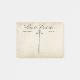 Vintage französische Postkarteninformationen Post-it Klebezettel