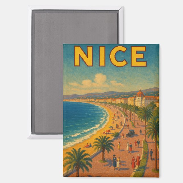 Vintage französische Promenade des Anglais Magnet (Vorderseite/Rückseite)