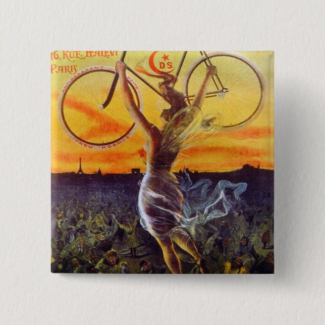 Vintage französische Radkunst Button (Vorderseite)
