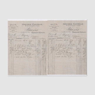 Vintage französische Rechnung Dekoupage Craft oder Seidenpapier