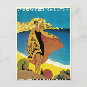 Vintage französische Reise Feiertagspostkarte