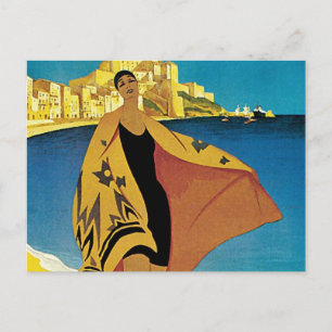 Vintage französische Reise Feiertagspostkarte