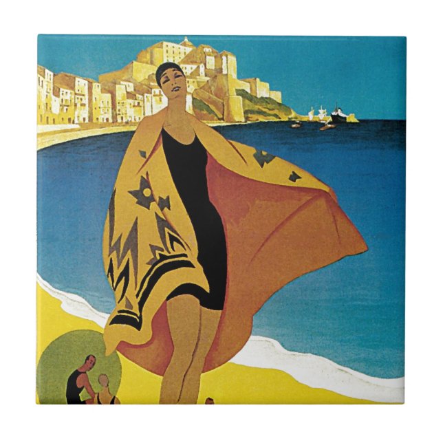 Vintage französische Reise Fliese (Vorderseite)