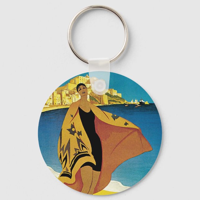 Vintage französische Reise Schlüsselanhänger (Vorderseite)