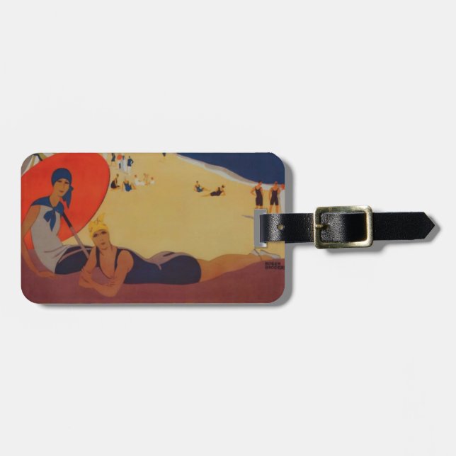 Vintage französische Reisewerbung Gepäckanhänger (Vorderseite horizontal)