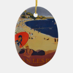 Vintage französische Reisewerbung Keramikornament