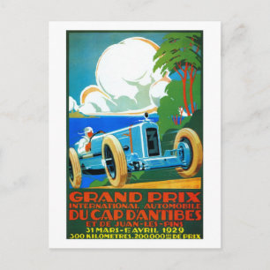 Vintage französische Rennwagen Grand Prix 1920er J Postkarte