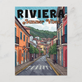 vintage, Französische Riviera Feiertagspostkarte