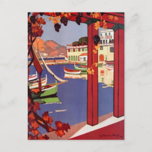 Vintage Französische Riviera, Frankreich - Postkarte