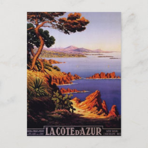 Vintage Französische Riviera, Frankreich - Postkarte