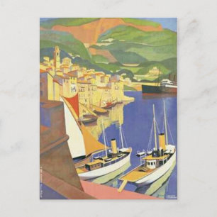 Vintage Französische Riviera, Frankreich - Postkarte