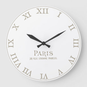 Vintage französische römische Zahlen Paris Große Wanduhr