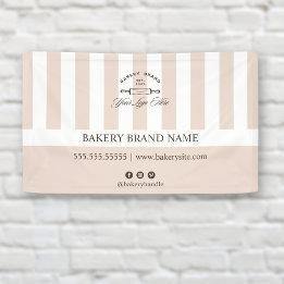 Vintage französische Rosa-Bäckerei-Logo-Veranstalt Banner