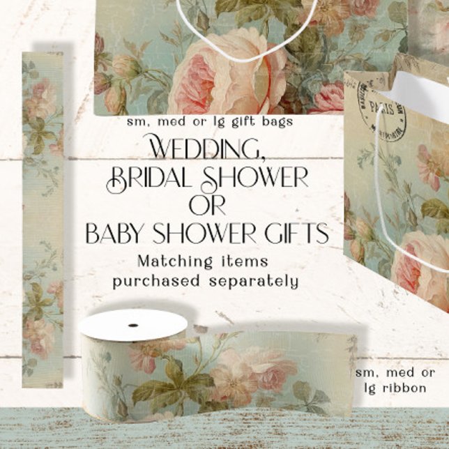 Vintage französische Rose Blumenblau n Gelbe Decou Ripsband (Von Creator hochgeladen)