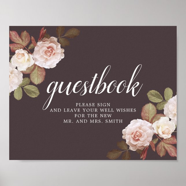 Vintage französische Rose Gastgeschenk Hochzeit Ze Poster (Vorne)