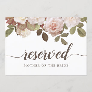 Vintage französische Rose "Reserviert" Hochzeitsze Einladung
